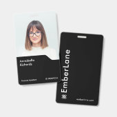 Photo de badge d'identification 3x5 | Carte d'empl (Avant & arrière)