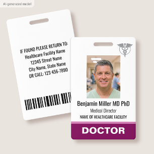 Photo de badge d'identification de médecin infirmi