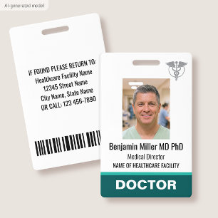 Photo de badge d'identification de médecin infirmi