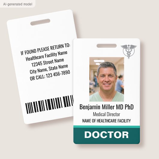 Photo de badge d'identification de médecin infirmi