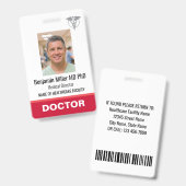 Photo de badge d'identification de médecin infirmi (Avant & arrière)
