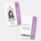 Photo de badge d'identification d'employé moderne (Avant & arrière)