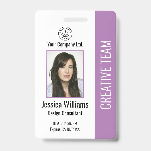 Photo de badge d'identification d'employé moderne (Avant)
