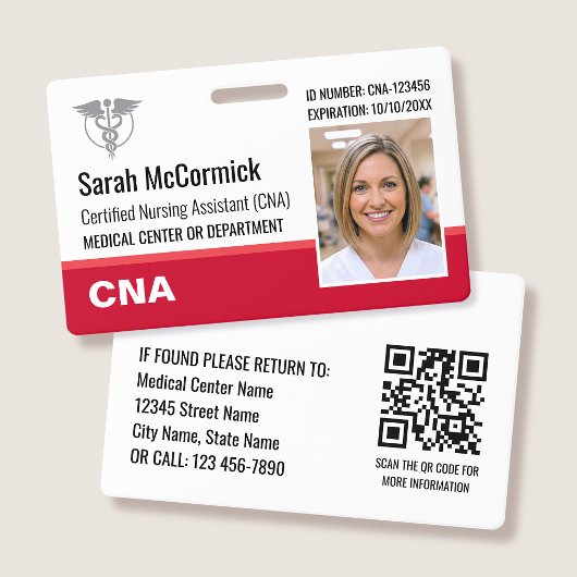 Photo de badge d'identification moderne d'employé 