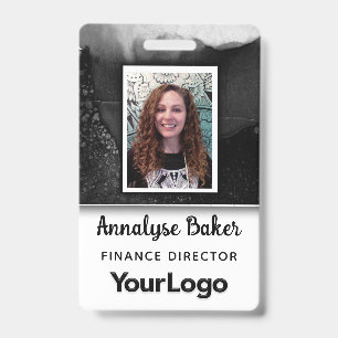 Photo de badge professionnel d'infirmière CNA noir