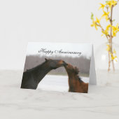 Photo de baiser de chevaux de carte heureuse (Fleur jaune)