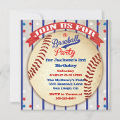 Photo de base-ball Invitation de fête d'anniversai (Devant)