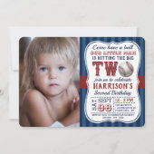 Photo de baseball 2e anniversaire Invitations (Devant)