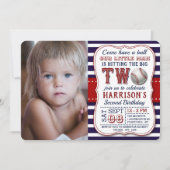 Photo de baseball 2e anniversaire Invitations (Devant)