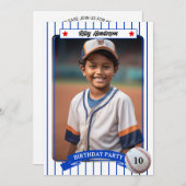 Photo de Baseball Anniversaire Fête Invitation (Devant / Derrière)