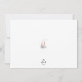 Photo de bateau à voile rose modifiable Invitation (Dos)