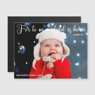 Photo de bébé de Noël Carte magnétique Verse relig