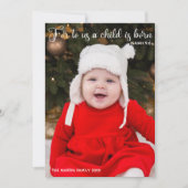 Photo de bébé de Noël Faire-part de naissance reli (Devant)