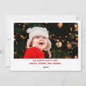 Photo de bébé de Noël Faire-part de naissance reli (Dos)