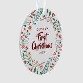 Photo de bébé Fête de Noël Floral (devant)