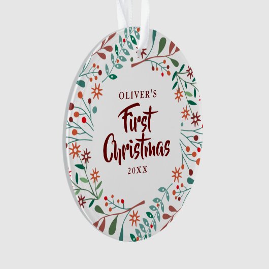 Photo de bébé Fête de Noël Floral (devant)