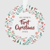 Photo de bébé Fête de Noël Floral (devant)