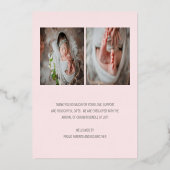 Photo de bébé moderne Faire-part de naissance élég (Verso)