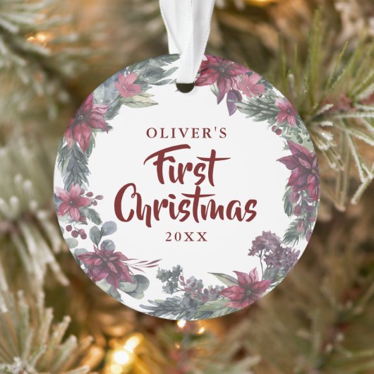 Photo de bébé Noël Fête Florale (Arbre)