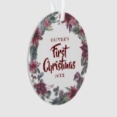 Photo de bébé Noël Fête Florale (devant)