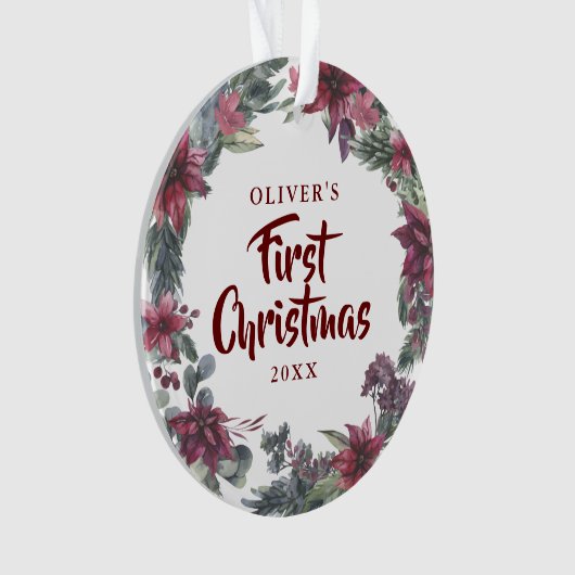 Photo de bébé Noël Fête Florale (devant)