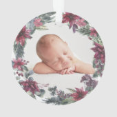 Photo de bébé Noël Fête Florale (dos)