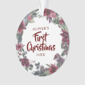 Photo de bébé Noël Fête Florale (devant)