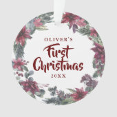 Photo de bébé Noël Fête Florale (devant)