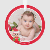 Photo de bébé personnalisée avec Elfe de Noël (dos)