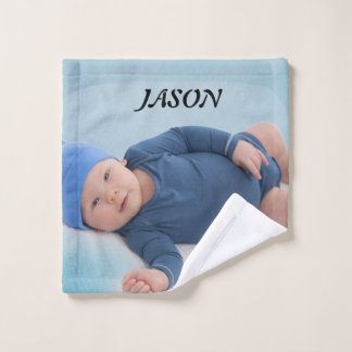 Photo de bébé personnalisée bleue