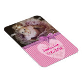 Photo de bébé personnalisée Magnet Pink Stripes (Côté Droit)