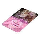 Photo de bébé personnalisée Magnet Pink Stripes (Côté Gauche)