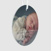 Photo de bébé pour le premier Noël avec monogramme (devant)