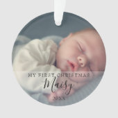 Photo de bébé pour le premier Noël avec monogramme (devant)