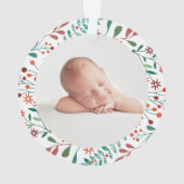Photo de bébé Premier Noël Fleurs de fête (dos)
