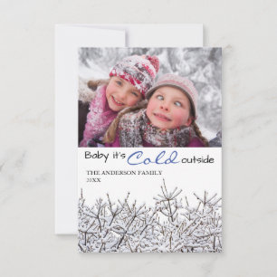 Photo de branches enneigées - Carte de Noël 3x5
