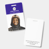 Photo de carte d'identité de pompier avec badge de (Avant & arrière)