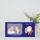 Photo de cartes de Père Noël et de Manchot le père (Debout devant)