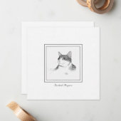 Photo de chat Angora turque sur une carte à note p (Devant/Arrière en situation)