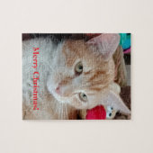 Photo de chat drôle Noël Puzzle (Horizontal)