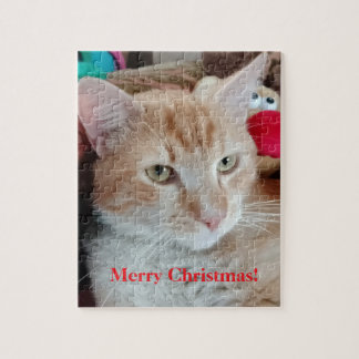 Photo de chat drôle Noël Puzzle