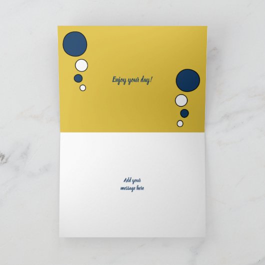 Photo de chat endormi enroulé bleu marine or carte (Intérieur)