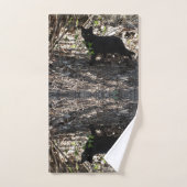 Photo de chat noir (Serviette à main)