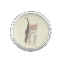 Photo de chaton tigré en bague