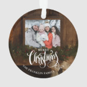 Photo de cheminée rustique de Noël en hiver (dos)
