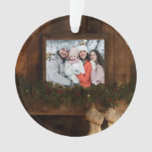 Photo de cheminée rustique de Noël en hiver (devant)