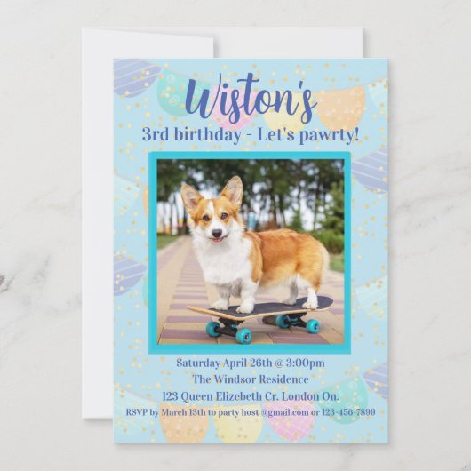 Photo de chien Anniversaire Fête Invitation (Devant)