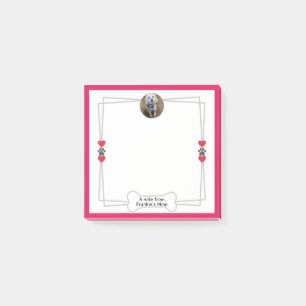 Photo de chien Notes post-it avec pattes et coeurs