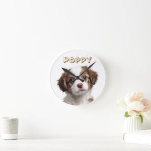 Photo de chien personnalisée et nom Horloge murale
