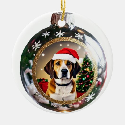 Photo de chien personnalisée Ornement de Noël (Devant)